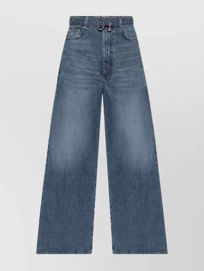 SPORTMAX HIGH-RISE WIDE-LEG DENIM TROUSERS WITH BELT LOOPS