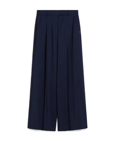 Sportmax High-rise Wide-leg Trousers In Black