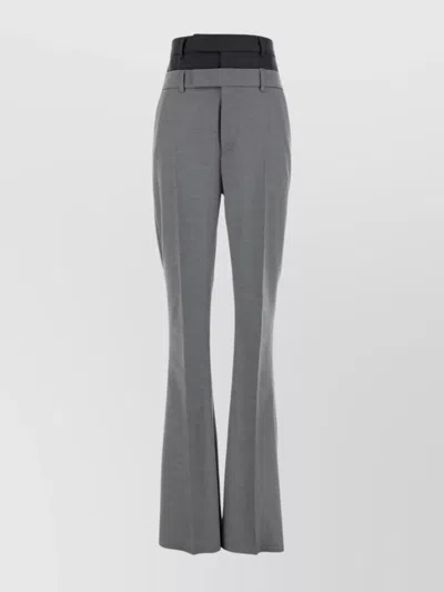 Sportmax Lince Stretch Wool Flared Pants In Grey