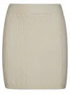 Sportmax Wool Blend Mini Skirt With Ribbed Texture In Butter