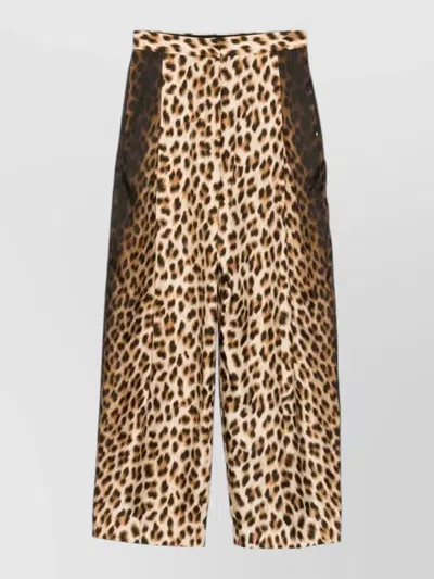 Sportmax High Waist Leopard Print Pleated Shorts In Animal Print