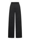 Sportmax Box-pleat Wool Palazzo Pants In Black