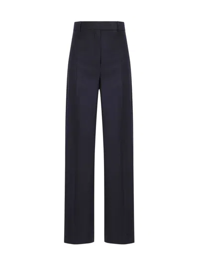 Sportmax High Waist Straight Leg Trousers In Navy