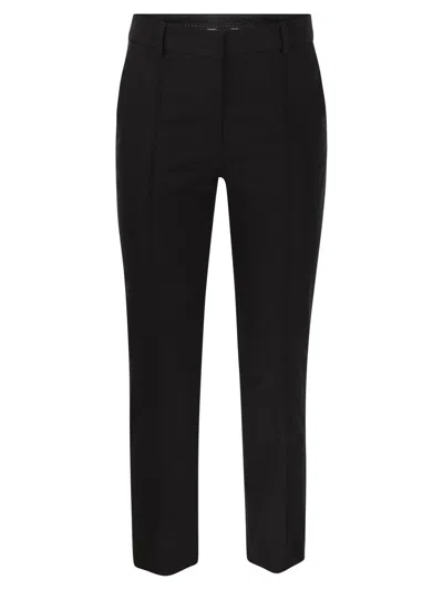 Sportmax High Waist Straight Leg Trousers In Black