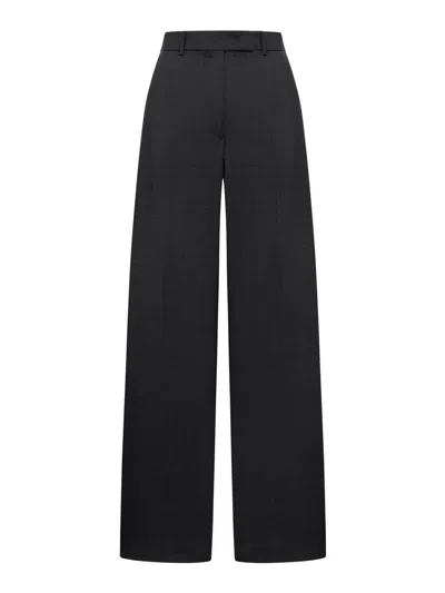 Sportmax High Waist Straight Leg Trousers In Nero