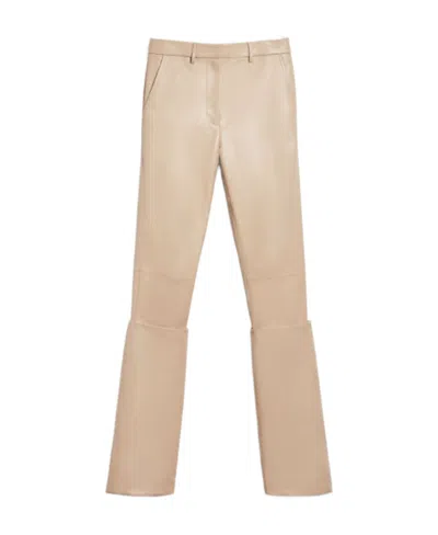 Sportmax High Waist Straight Leg Trousers In Nude