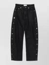Sportmax High Waist Wide Leg Denim Trousers In Black