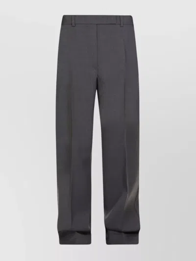Sportmax High Waist Wide Leg Trousers In Gray