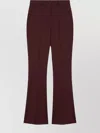 Sportmax High Waist Wide Leg Trousers With Pockets In Brown