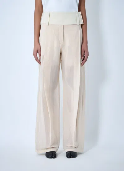 Sportmax High Waist Wide-leg Trousers In Neutral