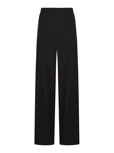 Sportmax Wool Trousers With Belt Loops And Pockets In Black