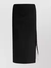 Sportmax High-waisted Midi Skirt Side Slit In Black
