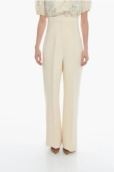 Sportmax High-waisted Olimpia Palazzo Pants In Neutral