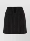 Sportmax High-waisted Pinstripe Mini Skirt With Front Pockets In Black