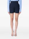 Sportmax High-waisted Pleat Shorts In Blue