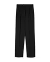 Sportmax Straight-leg High-waisted Wool Trousers In Black