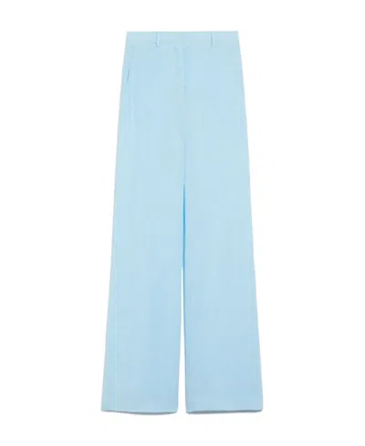 Sportmax High-waisted Straight Trousers In Blue