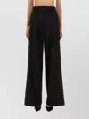 Sportmax High-waisted Wide-leg Trousers Pleated Front In Black