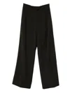 Sportmax High-waisted Wide-leg Trousers With Pleated Front In Black