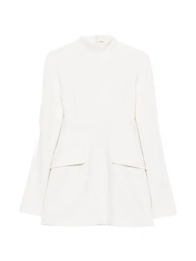 Sportmax High-neck Flap-pocket Dress In White