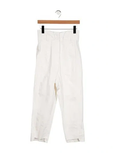 Pre-owned Sportmax High-rise Straight Leg Jeans In White