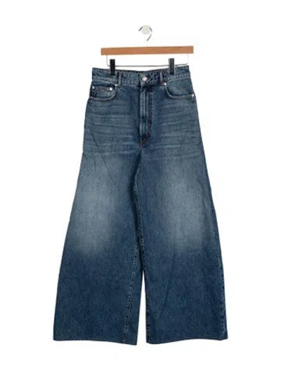 Pre-owned Sportmax High-rise Wide Leg Jeans In Blue