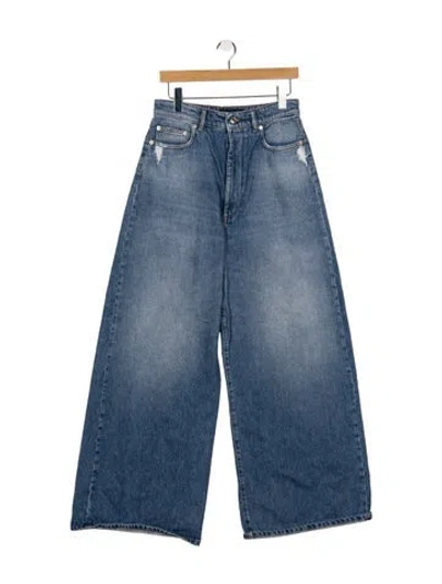 Pre-owned Sportmax High-rise Wide Leg Jeans In Blue