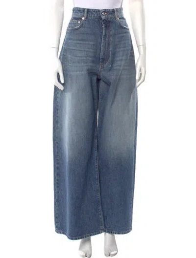 Pre-owned Sportmax High-rise Wide Leg Jeans W/ Tags In Blue
