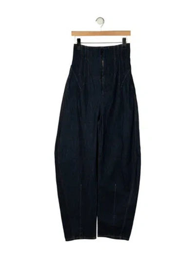Pre-owned Sportmax High-rise Wide Leg Jeans W/ Tags In Blue