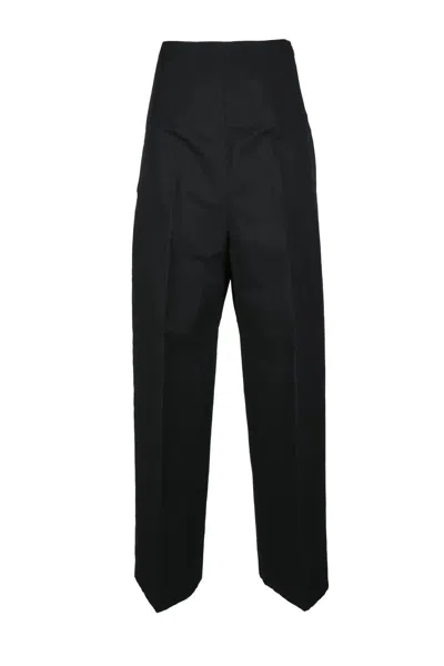 Sportmax High-waist Black Trousers With Wide-leg Silhouette