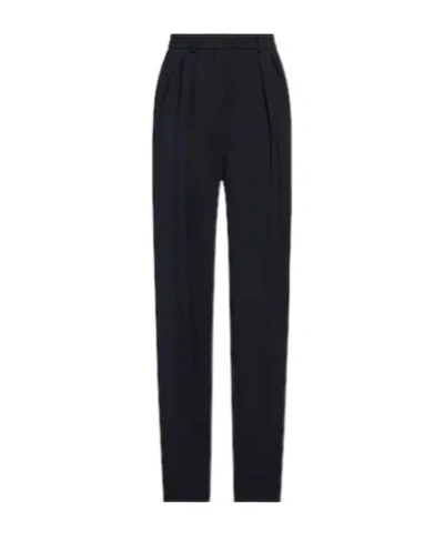 Sportmax High-waisted Loose Straight-leg Pants In Black