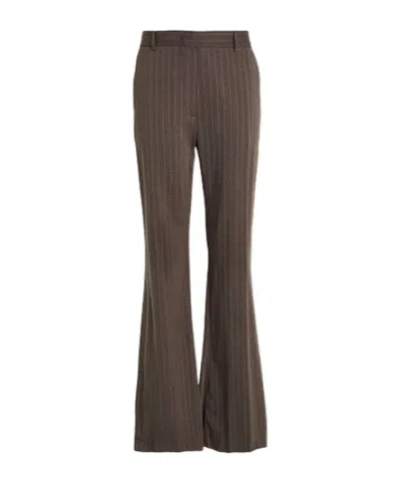 Sportmax High-waisted Slightly Flared Trousers In Brown
