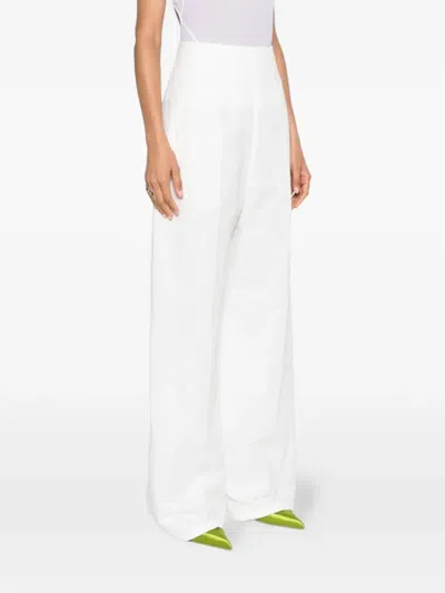 Sportmax High-waisted Trousers In White