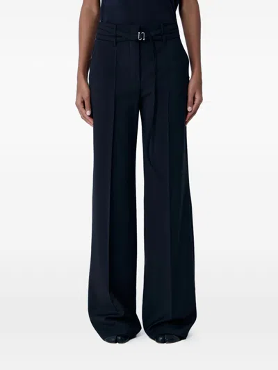 Sportmax High-waisted Wide Leg Pants In Blue