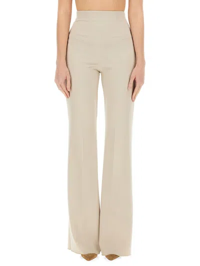Sportmax High-waisted Wide-leg Pants With Tailored Finish In Neutral