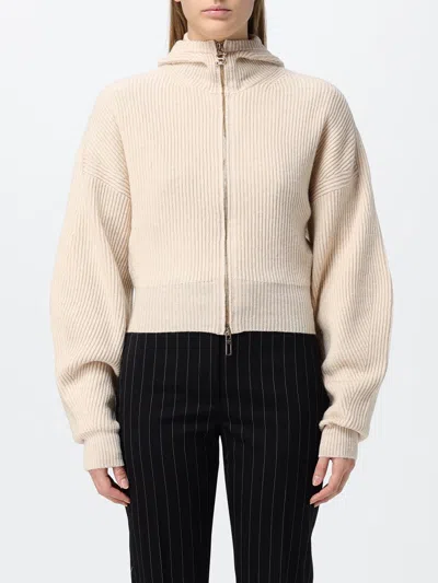 Sportmax Hooded Wool And Cashmere Blend Zip-up Cardigan In Neutral