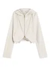 Sportmax Silk Kimono Jacket With Hood And Pockets In Neutral