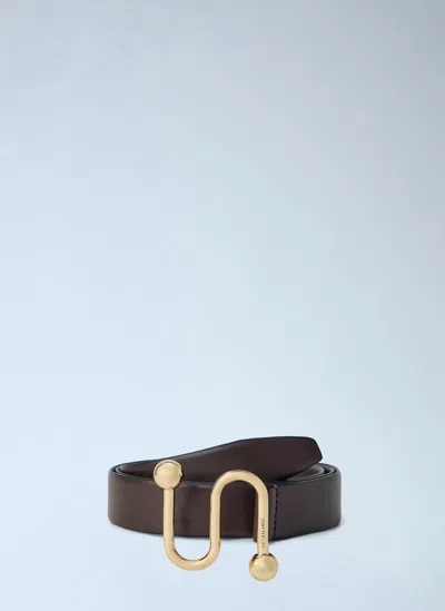 Sportmax Hook Buckle Leather Belt In Brown