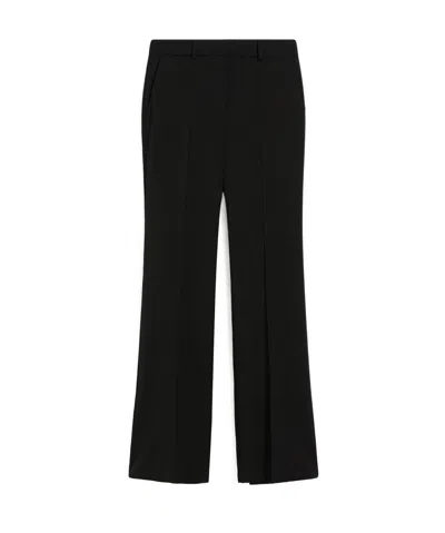 Sportmax Horn Shaped Wool Casual Pants In Black