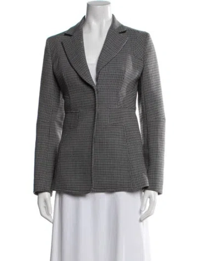 Pre-owned Sportmax Houndstooth Print Blazer In Gray