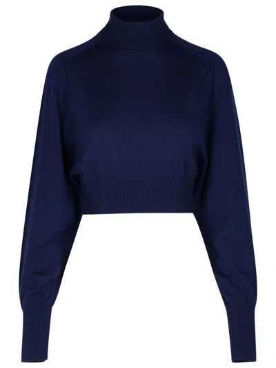 Sportmax Ululato Turtleneck Sweater In Blue