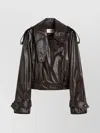 Sportmax Short Trench Coat With Patent Effect And Bomber Inspired Details In Brown