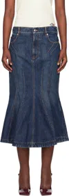 Sportmax Indigo Casa Denim Midi Skirt In Midnightblue