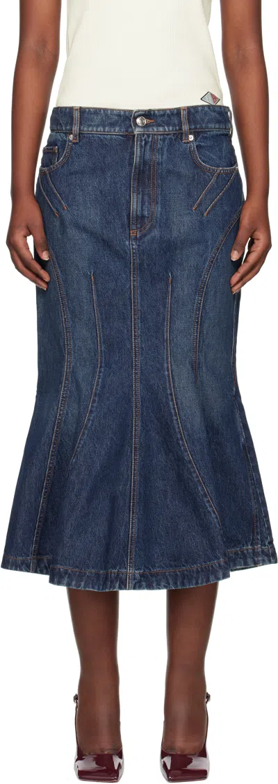 SPORTMAX INDIGO CASA DENIM MIDI SKIRT