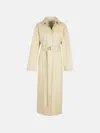 Sportmax Ivory Leather Trench Coat