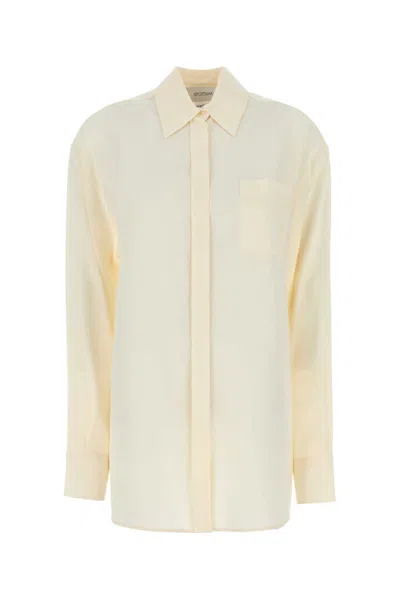 Sportmax Ivory Silk Tonale Shirt In Yellow