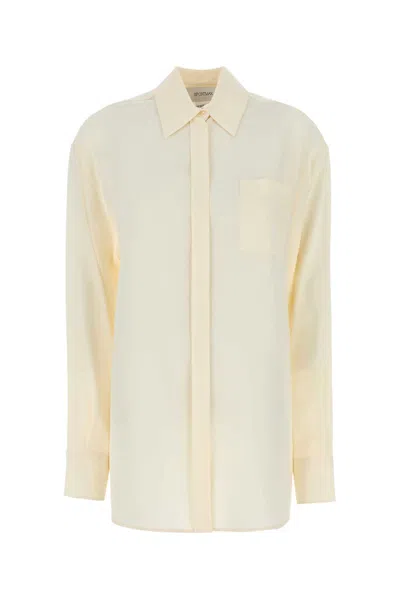 SPORTMAX IVORY SILK TONALE SHIRT