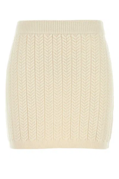 SPORTMAX IVORY WOOL BLEND MINI SKIRT