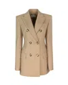 Sportmax Beige Flared Double-breasted Blazer In Brown