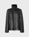 Sportmax Long-sleeved Leather Jacket In Black